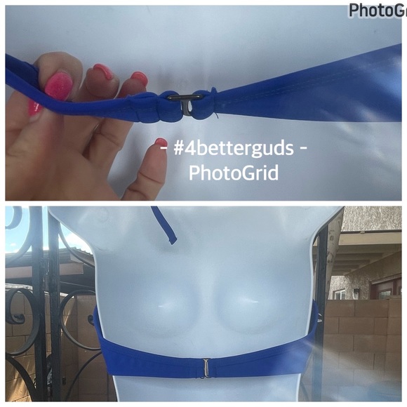 New California Waves Push Up Bikini Swim Top Navy Blue Size XL XG - Picture 9 of 13